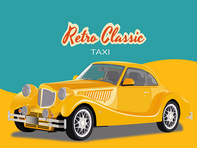 Yellow retro bufori car