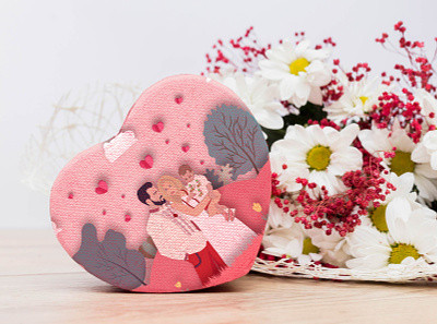 Box mockup for valentine's day art artwork box branding dad design graphic design heart illustration love mom son ux