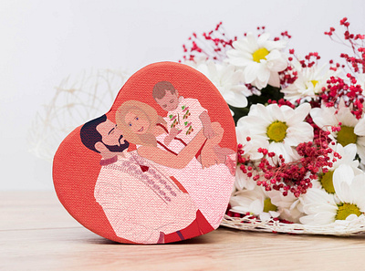 Box mockup for valentine's day art artwork box branding dad design graphic design heart illustration logo love mom present ui ux