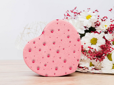 Box mockup for valentine's day