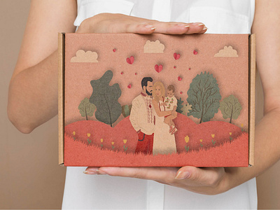 Box mockup for valentine's day