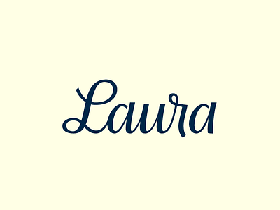 Laura blue branding lettering name