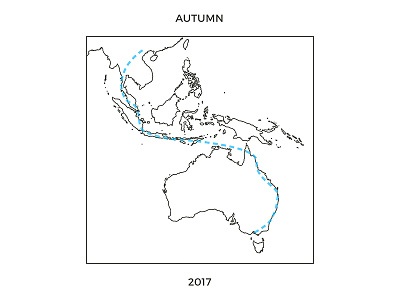 Autumn in Australasia accent australia line art map route travel typography