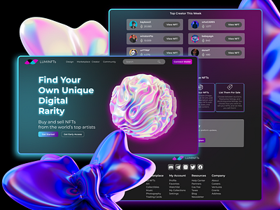 LUMINFTs marketplace landingpage figma landingpage nft marketplace nft website ui ui design web design