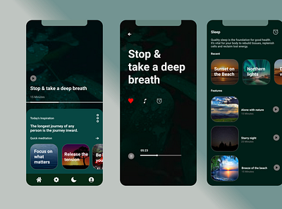 Meditation App app design redesign reponsive