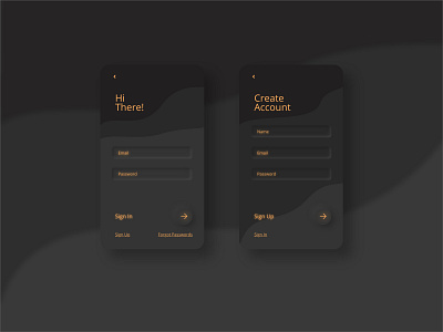 My first design for #DailyUI #001 app daily ui daily ui 001 daily ui challenge dailyui dailyuichallenge dark design minimal mobile design mobileui neumorphism ui