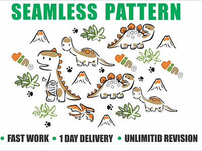 seamless pattern textile prints, cartoon style pattern