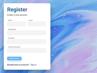 A simple Sign Up page design