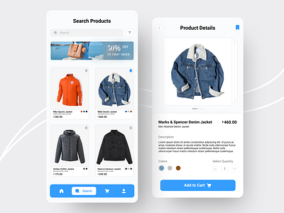 E-Commerce App UI clothing e commerce fashion online shop shopping store ui