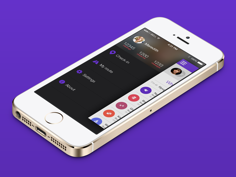 iOS app menu by Viktor V. Németh on Dribbble