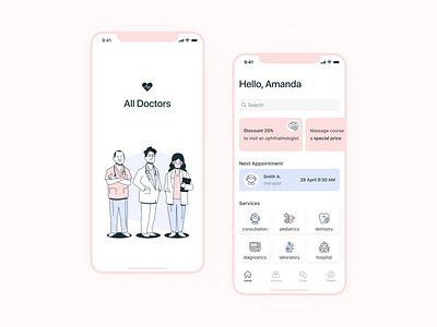 Medical app app design doctor app illustration medical medical app medicine minimal ui ux