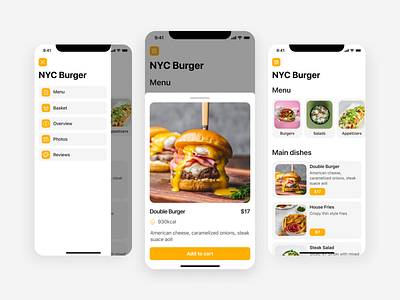 Food delivery app app app design burger delivery delivery app food food app restaurant restaurant app ui ui design