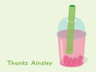 Bubble Tea bubble debut drink illustration illustrator invitation pink tea thanks vector