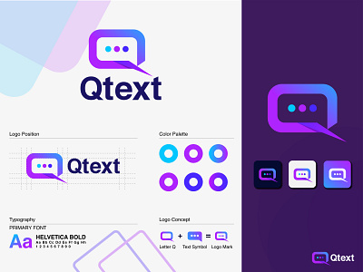 Modern logo design || Qtext logo design abstract design abstract logo app icons branding lettermarklogo logo mockup logo trend logo trends 2020 logo trends 2021 logodesign logofolio massage logo modern logo qtext logo qtext logo