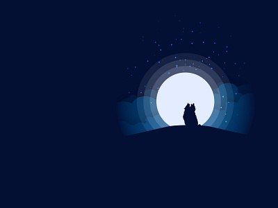 Lovely Wolves design illustration vector