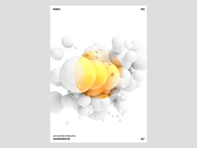 P001 3d abstract art oranges poster posters practice print render