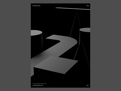 P002 3d abstract art bar bw poster practice print render