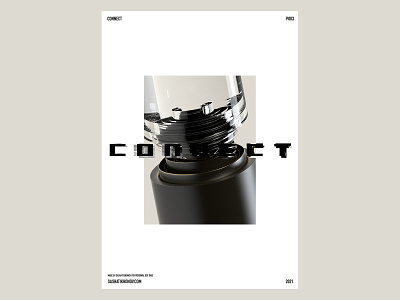 P003 3d abstract art bw connect model poster practice print render typography