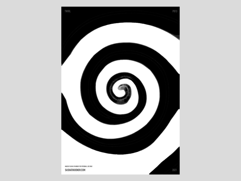P013 bw design illustration poster practice print twirl