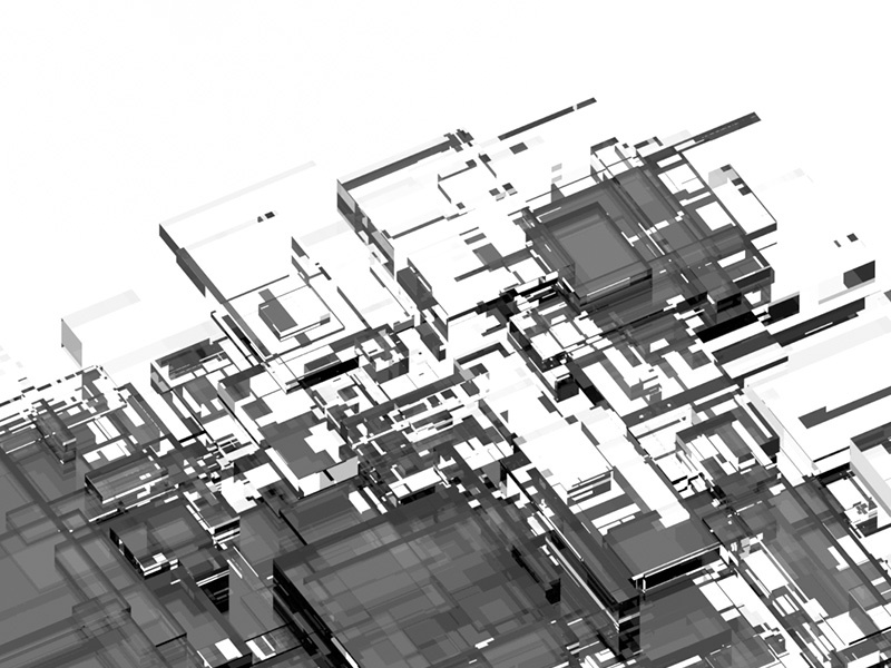 Everyday Practice No. 145 practice render 3d rectangles glass bw