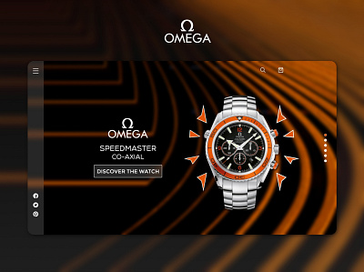 Omega Co-Axial Landing Page adobe xd design flat graphic design landing page minimal ui user experience user profile watch webpage