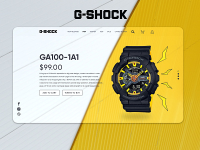 G-SHOCK WATCH LANDING PAGE DESIGN adobe xd casio design g shock graphic design landing page landing page design minimal redesign tough ui user interface vector webpage