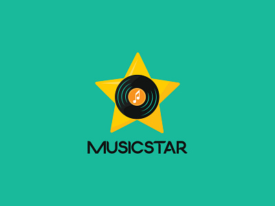 MusicStar Logo Design (for sale) 3d branding flat graphic design logo logo design logo icon logotype minimal music star unique vector