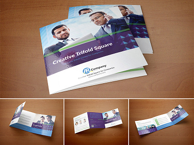 Square Tri-fold Brochure brochure business clean cool square trifold