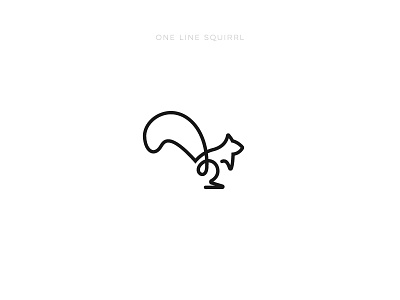 Squirrel clean line logo minimal one squirrel