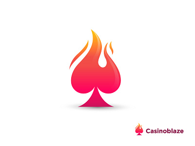 Casinoblaze | Logo concept blaze card casino deck fire logo spade symbol