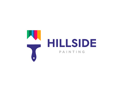 HILLSIDE painting logo design brush colors hill hill side logo logo design paint painting
