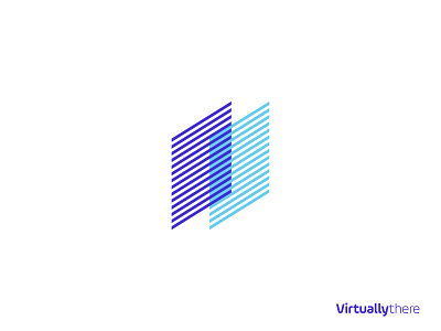 Virtuallythere | Brand logo design logo merging reality symbol virtual virtualreality