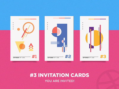 3 invitations abstract design design designers dribbble geometric geometry invitation invite