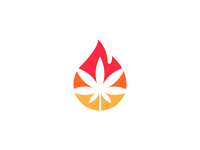 fire Cannabis logo blaze cannabis fire hot ignite leaf logo simple symbol