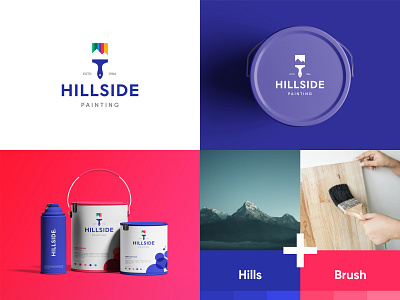 Hillside logo branding brush clean colors design hill logo minimal negative space paint painting paintings symbol vector