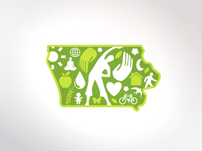 Healthiest State Initiative branding green healthy icon identity illustration iowa logo