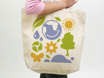 Reusable Grocery Bag design earth enviroment icon illustration sustainable tree vector