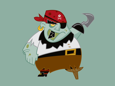 Blackfang cartoon character design illustration pirate vector villian