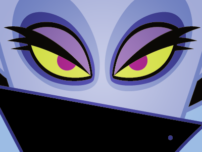 Sugarcoat character design illustration purple villian