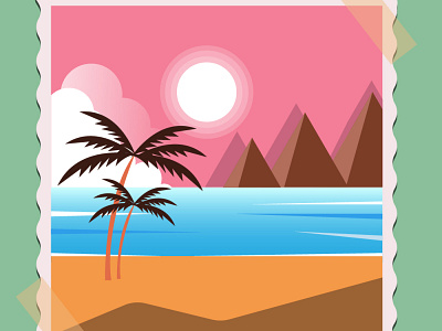 Beach design illustration