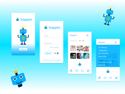 happier. App android app design figmadesign robots ui ux