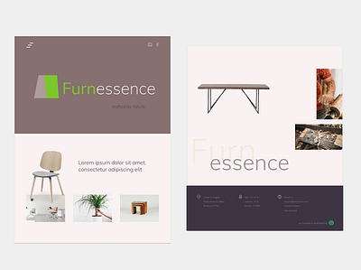 Furnessence layout eco figma furniture website nature wood