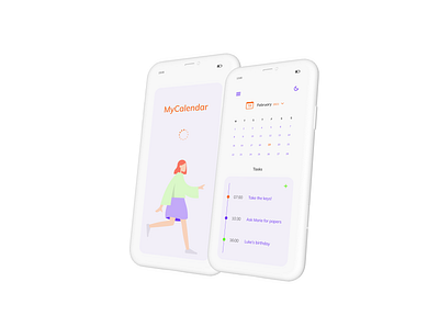 MyCalendar 2021 android app design calendar pastel pastels ui