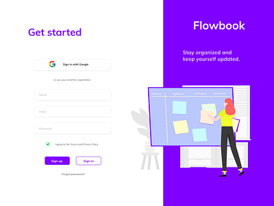 Flowbook 1 flowbook keep organizer pastel purple reminder app sticky notes web app design