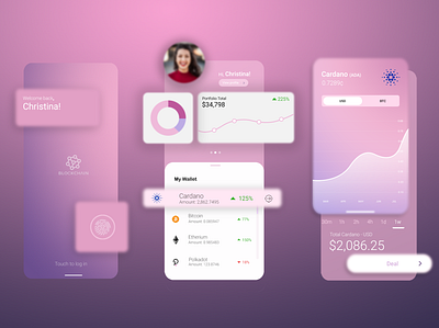 Blockchain Concept app app design application crypto crypto wallet cryptocurrency design mobile ui web web design