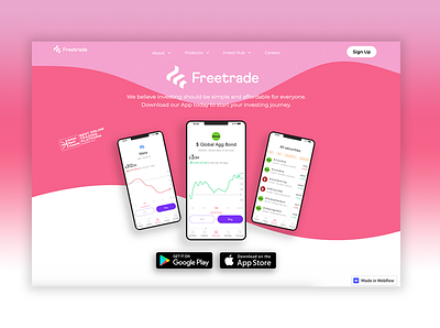 freetrade-v2.webflow.io app curves design invest investing ui ux web web design webflow