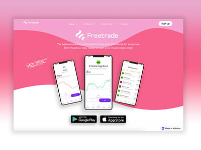 freetrade-v2.webflow.io app curves design invest investing ui ux web web design webflow