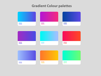 Gradient Colour Palette's