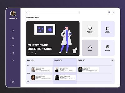 Medical / Clinical Dashboard app design icon illustration ui ux vector