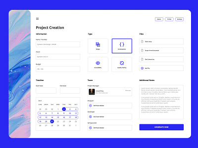 Project Creation Flow app branding cards creation dashboard design flow forms icon project sow tablet ui ux vector